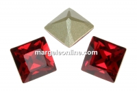 Swarovski, fancy chaton Square, scarlet, 4mm - x6