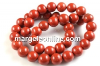 Margele jasp rosu, rotund, 4.8mm