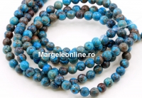 Blue calsilica jasper, round, 8.5mm