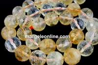 Margele citrin natural, rotund microfatetat, 7.5mm