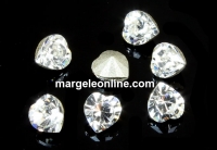 Swarovski, mini fancy chaton inima, crystal, 3.5mm - x4