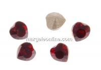 Swarovski, mini fancy chaton inima, dark siam, 3.5mm - x4