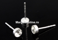 Tortite cercei pt ceralun, argint 925, 4mm - x1per