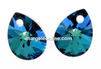 Swarovski, pandantiv picatura, bermuda blue, 12mm - x2