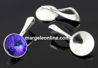 Baza pandantiv argint 925 cu bordura, rivoli Swarovski 6mm - x1