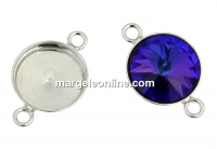 Baza link cu bordura argint 925, rivoli 12mm - x1