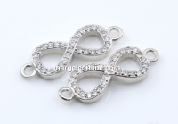 Link infinit cu cristale, argint 925 placat cu rodiu, 18mm  - x1