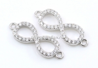 Link infinit, argint 925 placat cu rodiu, 20mm  - x1