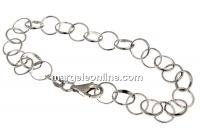 Bratara zale rotunde, argint 925 placat cu rodiu, 20cm - x1