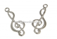 Link cheia sol, argint 925 placat cu rodiu, 24x9.5mm - x1