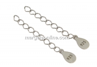 Lantisor martor extensie, argint 925 pl. cu rodiu, 38mm - x1