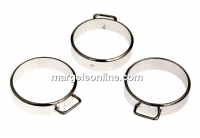 Inel cu o bucla, argint 925 placat cu rodiu, 18.3mm - x1