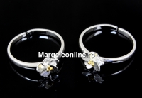 Ring base, 925 silver, flower, adjustable - x1