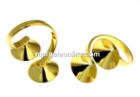 Baza inel, argint 925 placat cu aur, 2 chatoane de 13mm - x1