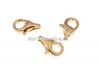 Incuietoare clasica, argint 925 placat cu aur roz, 8.3x5.5mm - x2