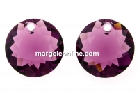 Swarovski, pandantiv chaton, amethyst, 8mm - x2