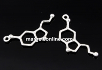 Pandantiv formula chimica-serotonina, argint 925, 29mm  - x1