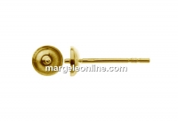 Tortite cercei cu platou 5mm si pin, argint 925 placat cu aur - x1per