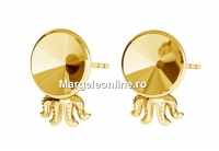 Baza cercei meduza argint 925 placat cu aur, rivoli 8mm - x1per
