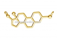 Link formula estrogenului, argint 925 pl cu aur, 34mm - x1