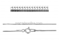Lant hexagonal 1mm, masiv, argint 925, 55cm - x1