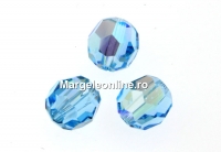 Swarovski, rotund fatetat, aquamarine shimmer, 6mm - x6