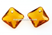 Swarovski, pandantiv Princess cut, topaz, 11.5mm - x1