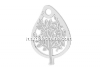 Pandantiv frunza copacil vietii, argint 925, 15x10mm - x1
