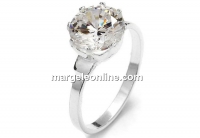 Inel cu cristal zirconia de 12mm, argint 925, interior 18.2mm - x1