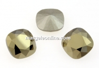 Swarovski, fancy square, metallic light gold, 10mm - x1
