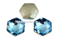 Swarovski 4683, fantasy hexagon, aquamarine, 12mm - x1