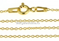 Lant zale ovale, argint 925 placat cu aur, 42cm - x1