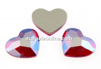 Swarovski, cabochon inima, light siam shimmer, 10mm - x1
