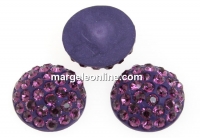 Swarovski, cabochon pave, amethyst, 6mm - x1