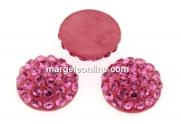 Swarovski, cabochon pave, rose, 10mm - x1