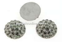 Swarovski, cabochon pave, black diamond, 6mm - x1