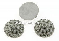 Swarovski, cabochon pave, black diamond, 8mm - x1