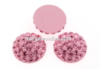 Swarovski, cabochon pave, light rose, 6mm - x1
