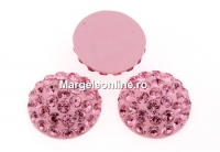 Swarovski, cabochon pave, light rose, 10mm - x1