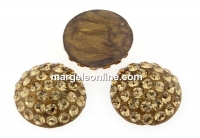 Swarovski, cabochon pave, light colorado topaz, 6mm - x1