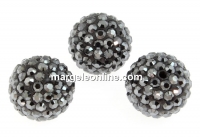 Swarovski, margele pave, jet hematite, 6mm - x1