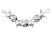 Baza link argint 925, 3 rivoli 6mm, 4 fancy star 10mm - x1