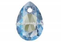 Swarovski, pandantiv picatura, aquamarine shimmer, 9mm - x2