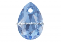 Swarovski, pandantiv picatura, sapphire, 9mm - x2