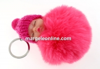 Breloc, bebe puf, ciclam, 10cm - x1