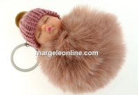 Breloc, bebe puf, blush roze, 10cm - x1
