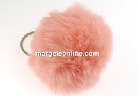 Breloc, mini puf, peach, 7cm - x1