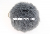 Breloc, mini puf, gri argintiu, 7cm - x1