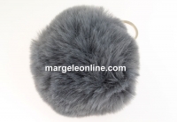 Breloc, maxi puf, gri argintiu, 9cm - x1