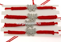 Bratara martisor, fluturas cu cristale, 19x13mm - x4